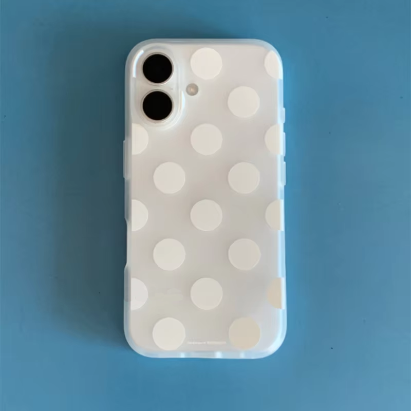 Phone Cases Xr Iphone - Kore Beyaz Puantiyeli Buzlu Telefon Kılıfı