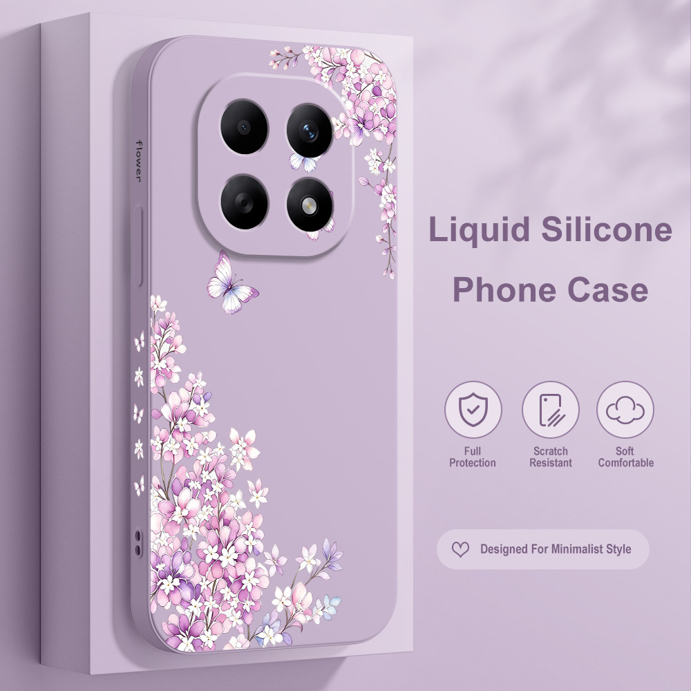 Phone Cases Xiaomi 15 - Mor Çiçekli Telefon Kılıfı Xiaomi Redmi