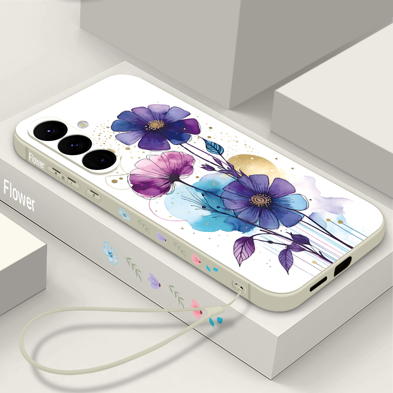Phone Cases Galaxy A16 5G - Yaratıcı Çiçekli Kordonlu Telefon Kılıfı Samsung