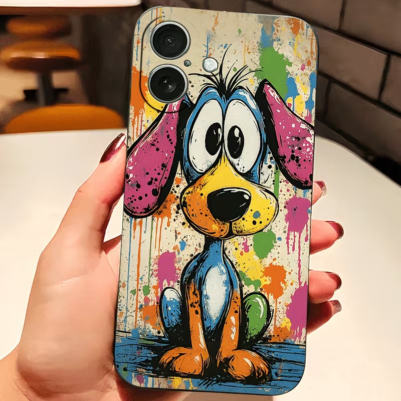 Phone Cases Xr Iphone - Graffiti Renkli Köpek Yavrusu TPU Telefon