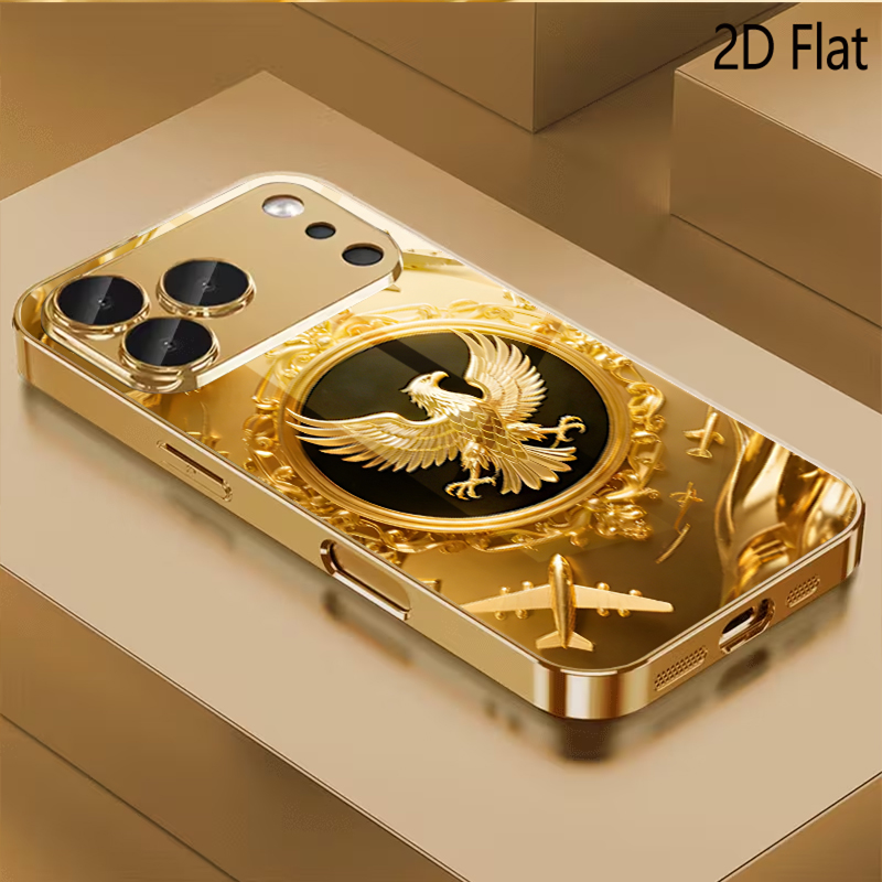 Phone Cases H&M - Altın Kanat Desenli temperli cam tasarım