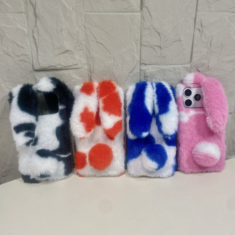 Phone Cases For Iphone 16 - Sevimli Tavşan Tasarımlı Tüylü Telefon Kılıfları