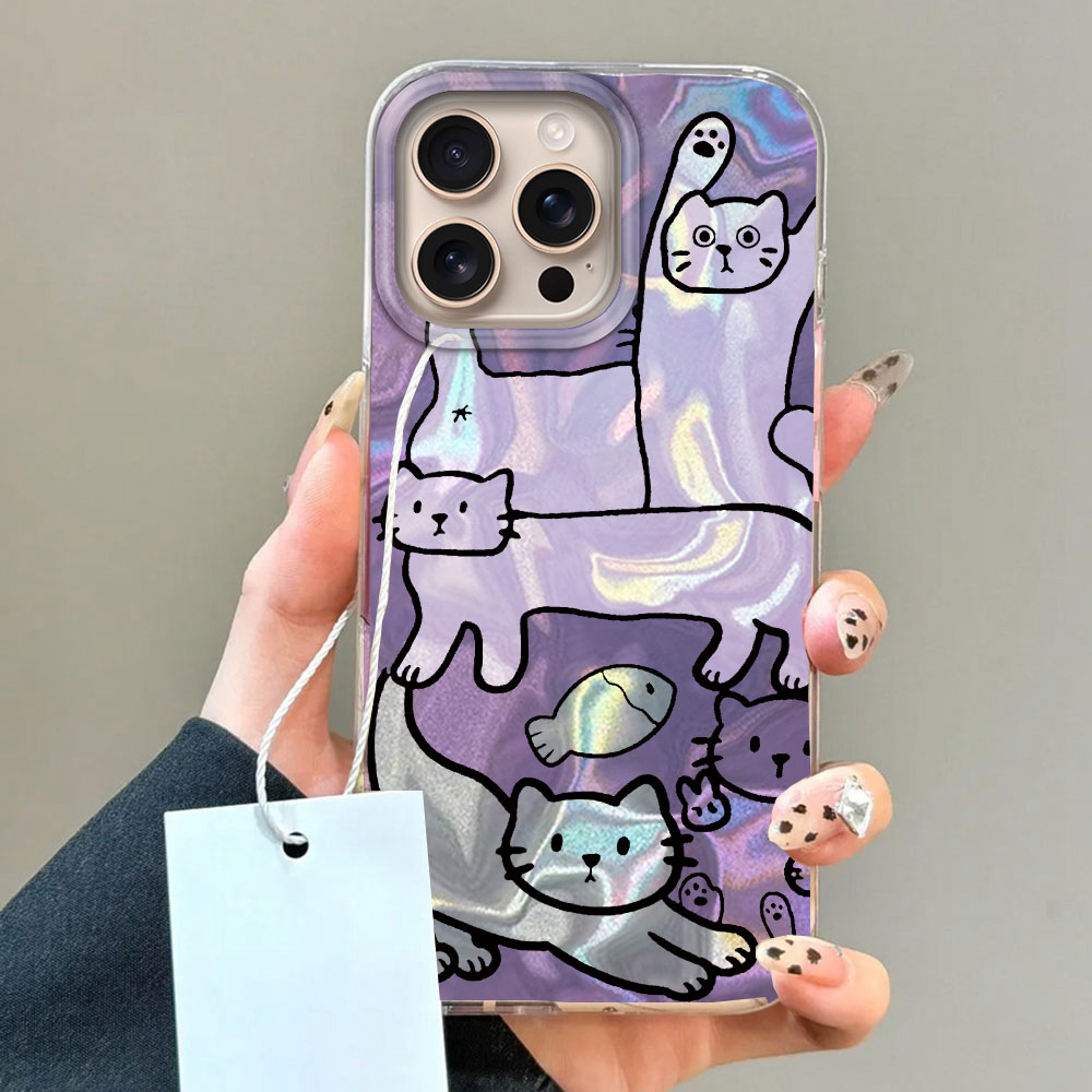 Mor Çizgi Kedi Balık Su Doku t - Phone Cases Xr Iphone incelemesi ve fiyatı