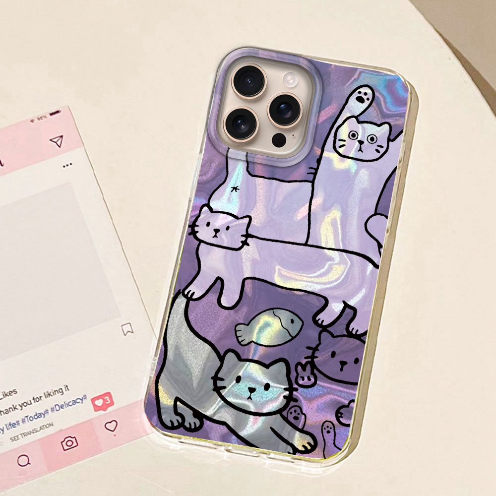 Mor Çizgi Kedi Balık Su Doku t - Phone Cases Xr Iphone incelemesi ve fiyatı